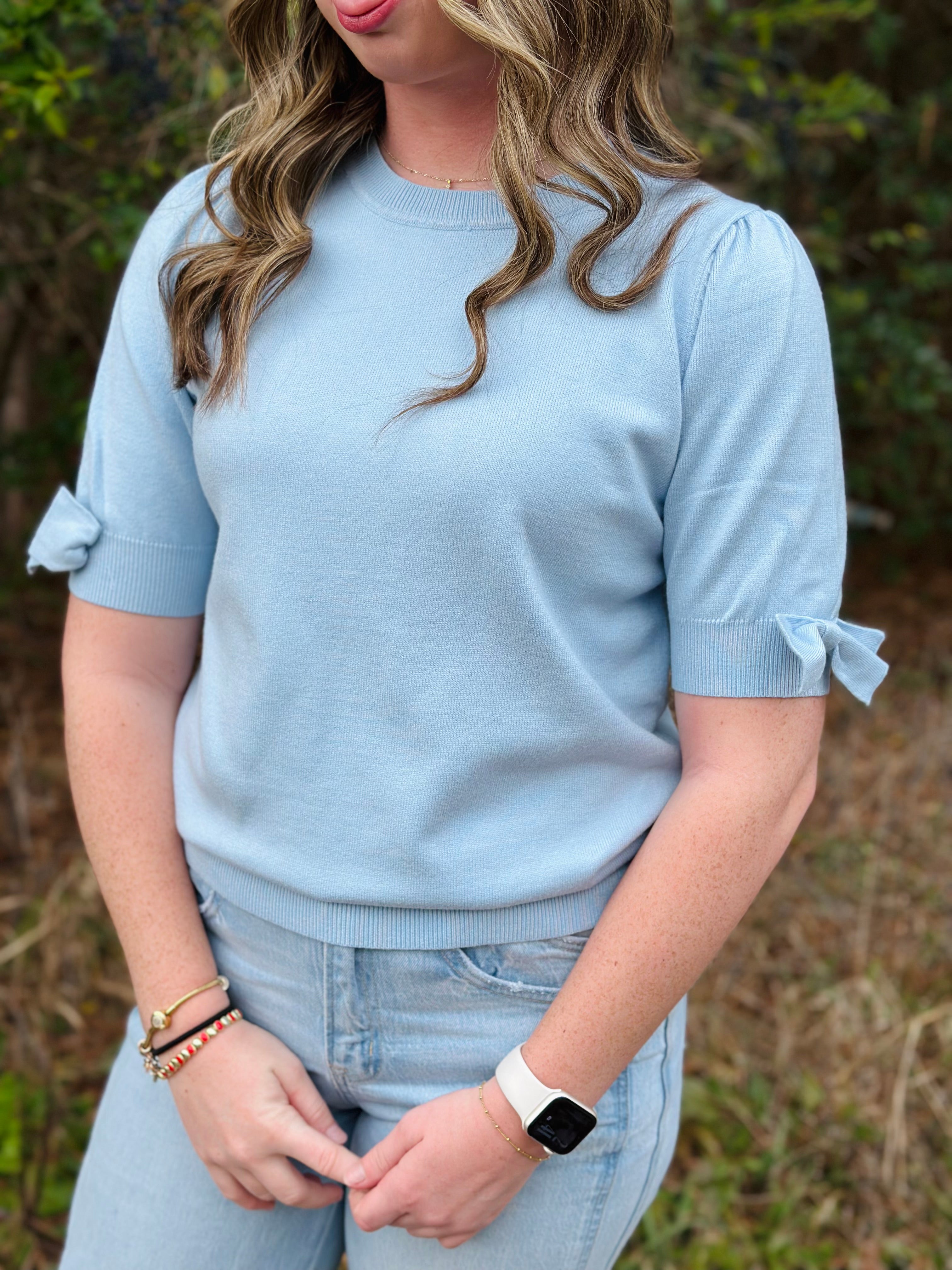 Jessica Bow Sleeve Sweater