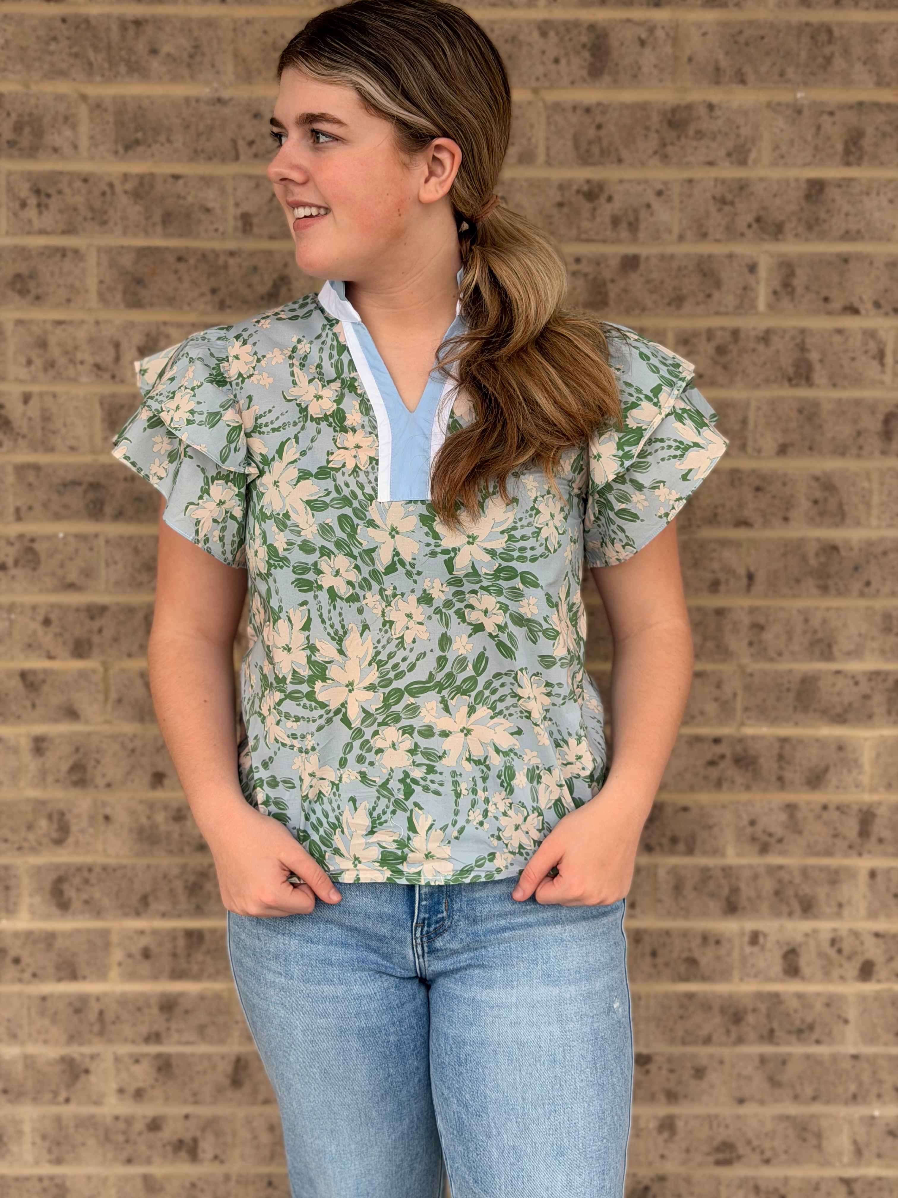 Steppin Into Spring Floral Top