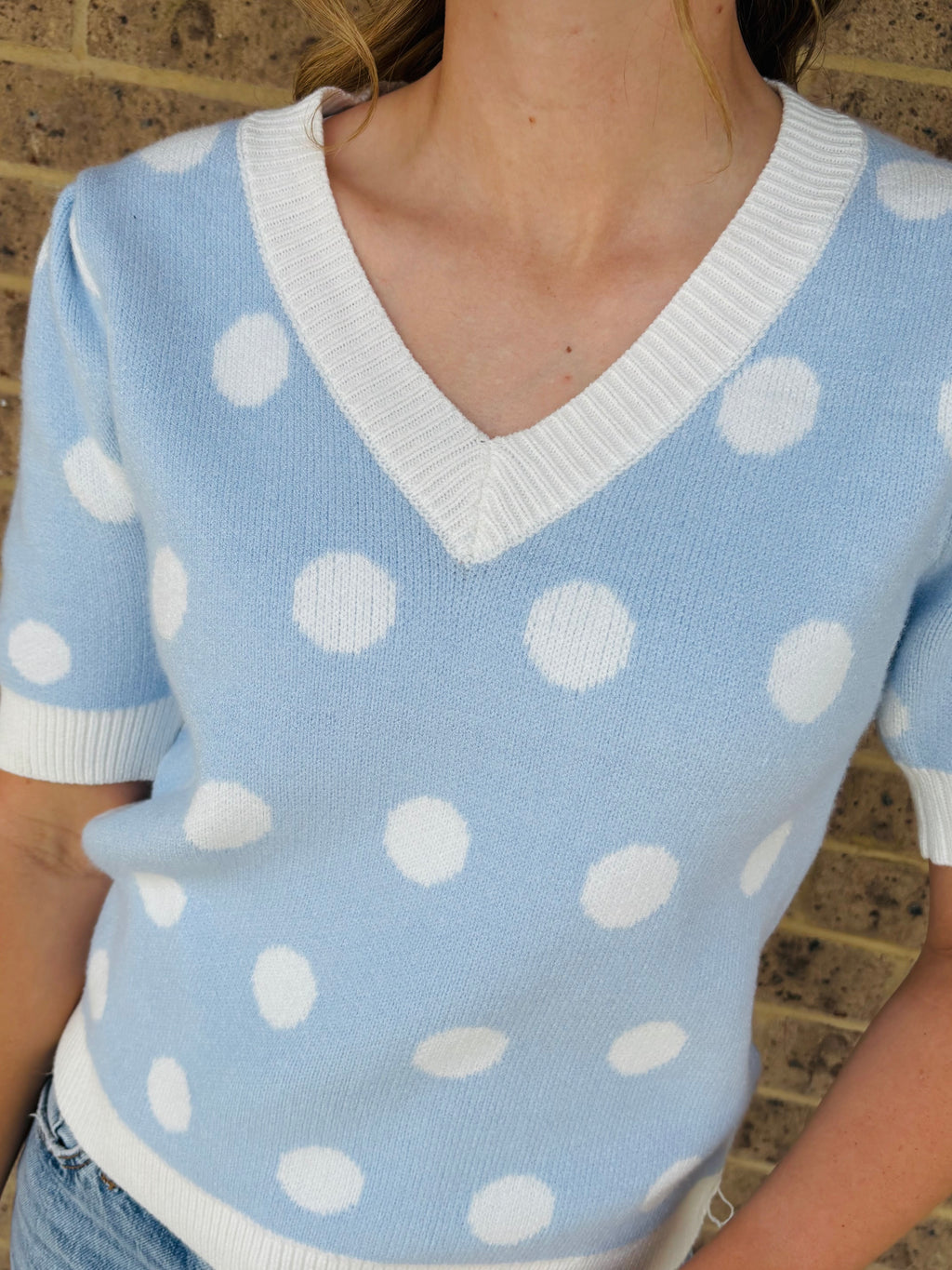 Allie Polka Dot Short Sleeve Sweater by PB