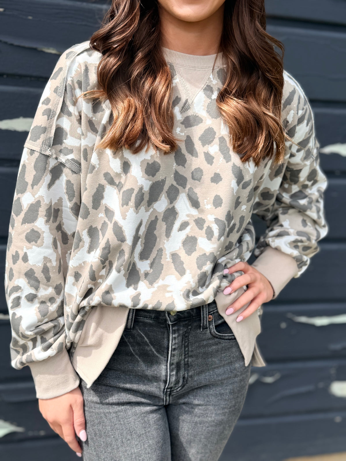 Shine On Animal Print Pullover