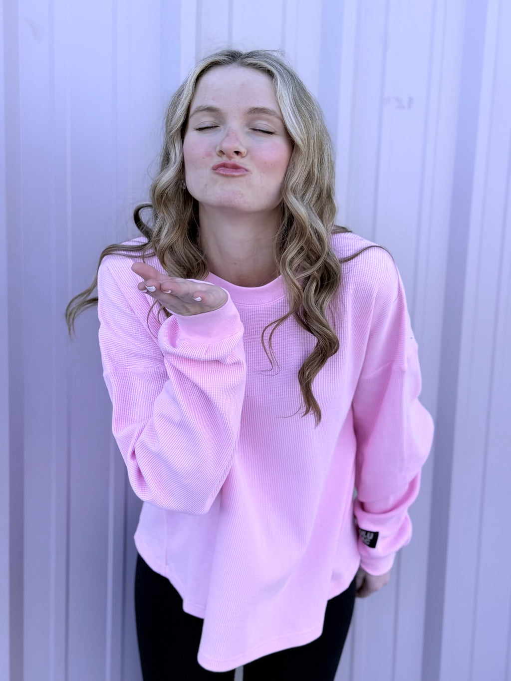 Lulu Mac Waffle Longsleeve Top