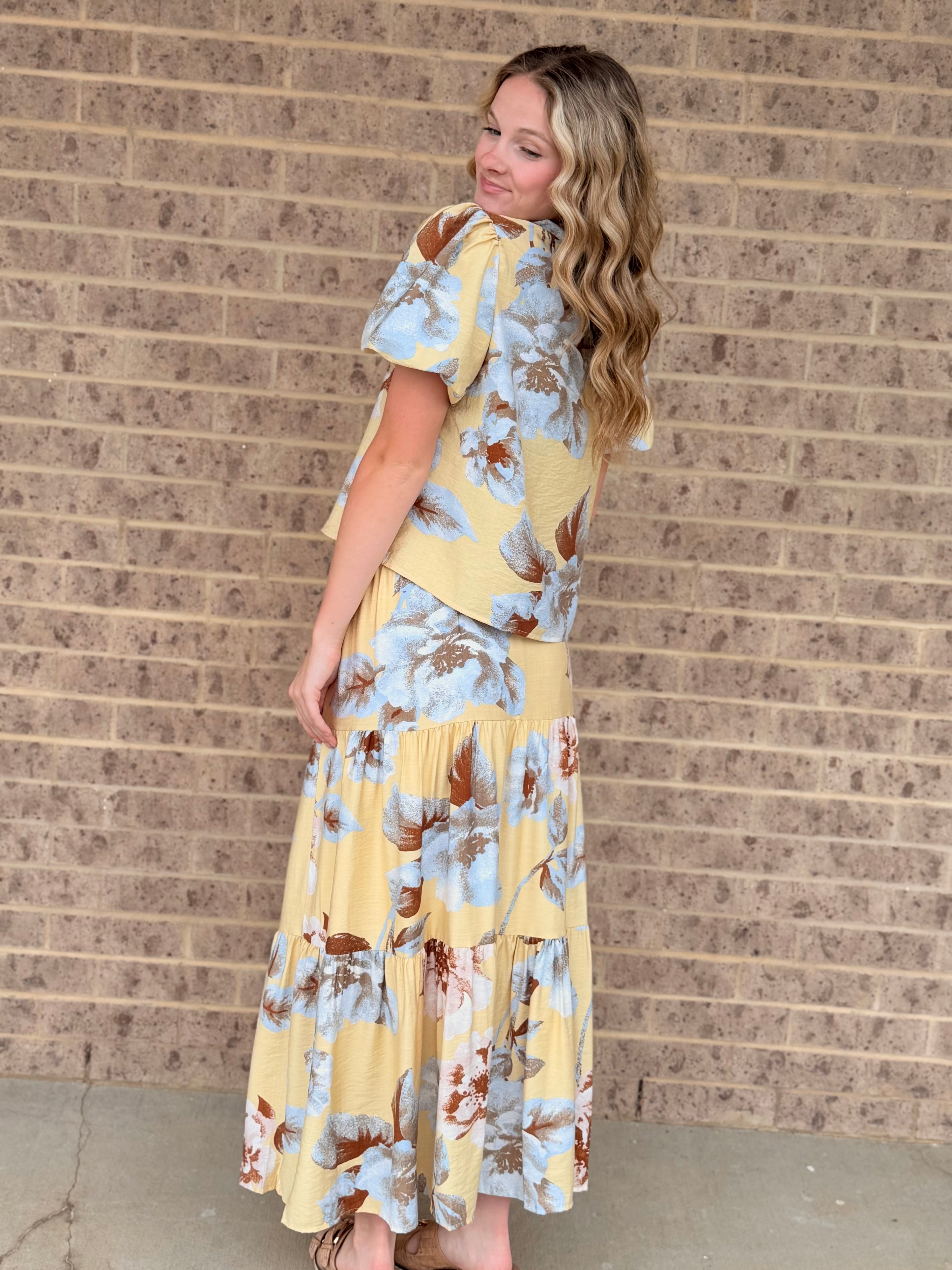 Savannah Floral Tiered Maxi Skirt