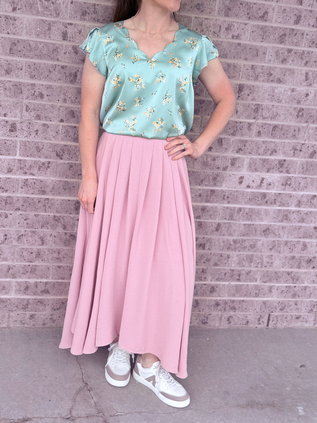 Piper Pleated Midi Skirt
