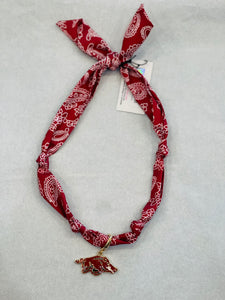 Razorbacks Bandana Scarf Necklace
