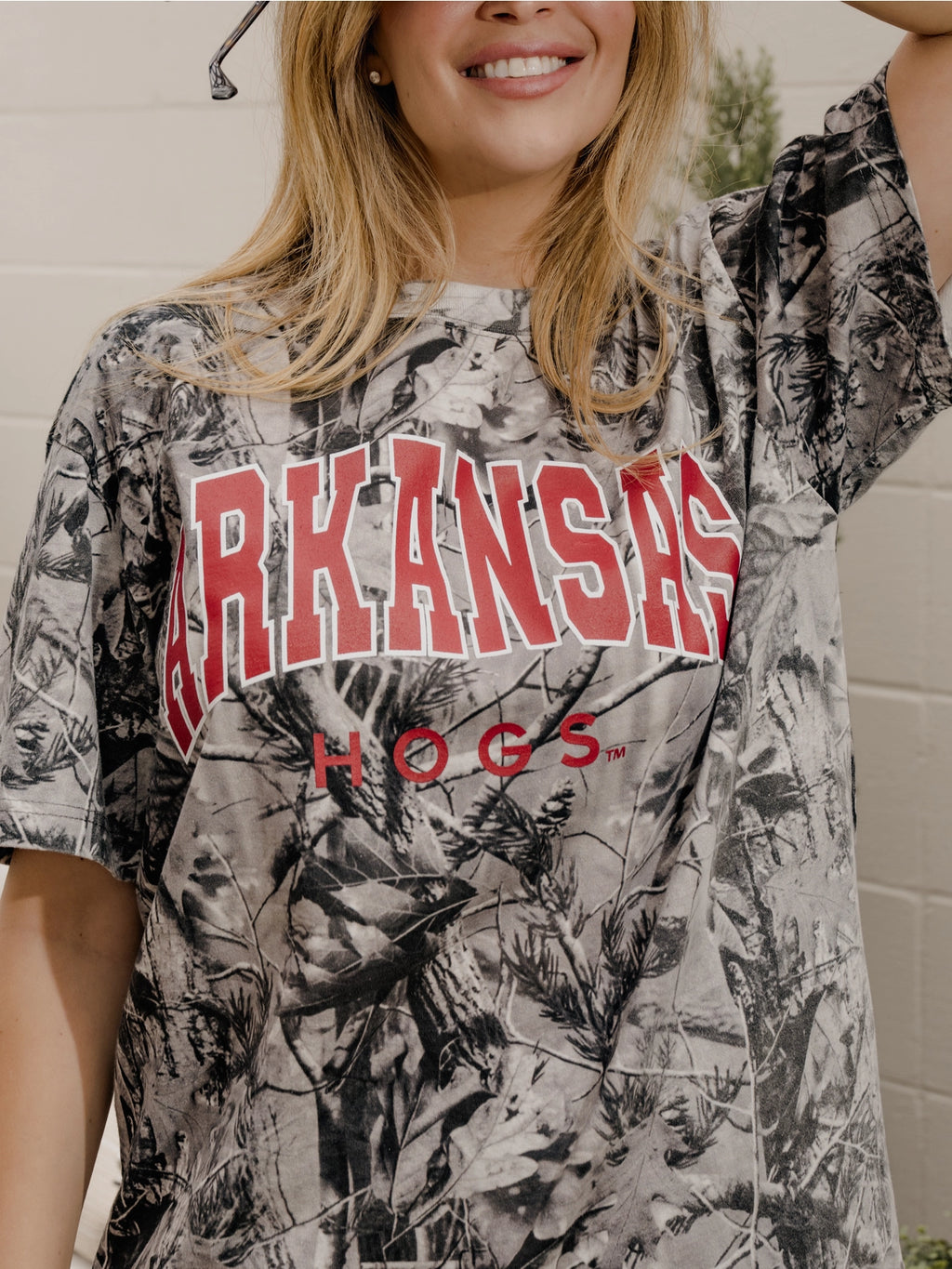 Arkansas White Camo Tee