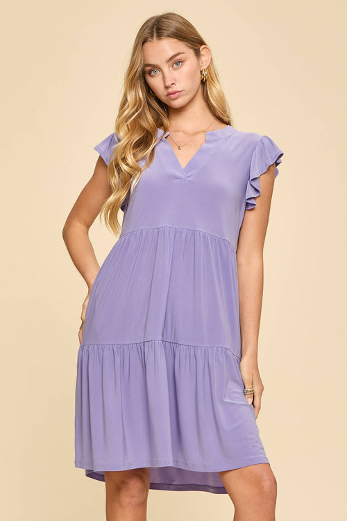 Brook Flutter Sleeve Tiered Forever Dress