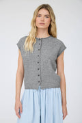 Lisa Raw Edge Sleeveless Cardigan