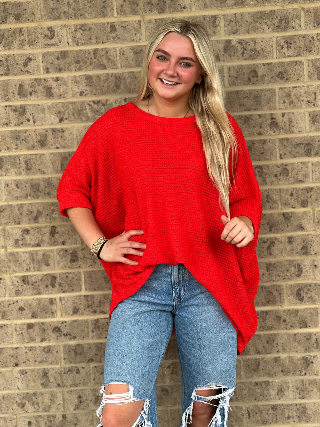 Kimberyly Oversized Crochet Knit Poncho Top