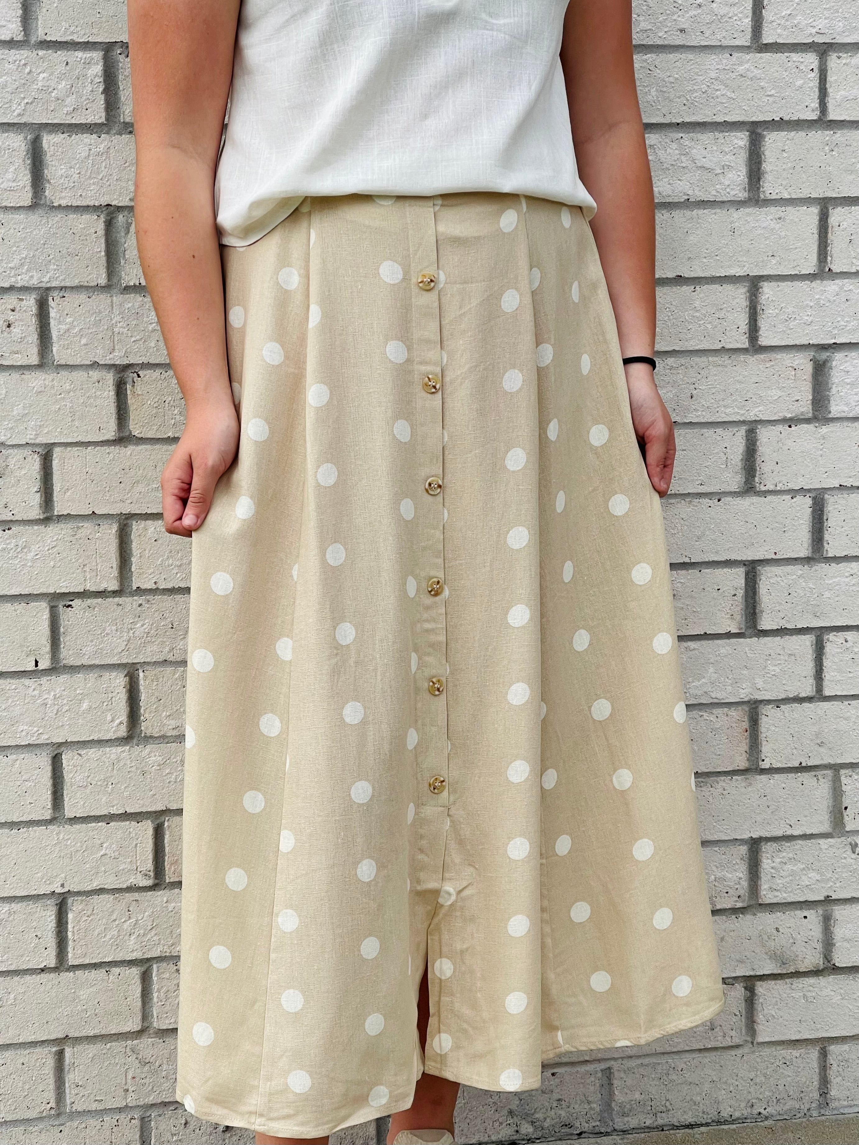 Pamela Polka Dot Midi Skirt