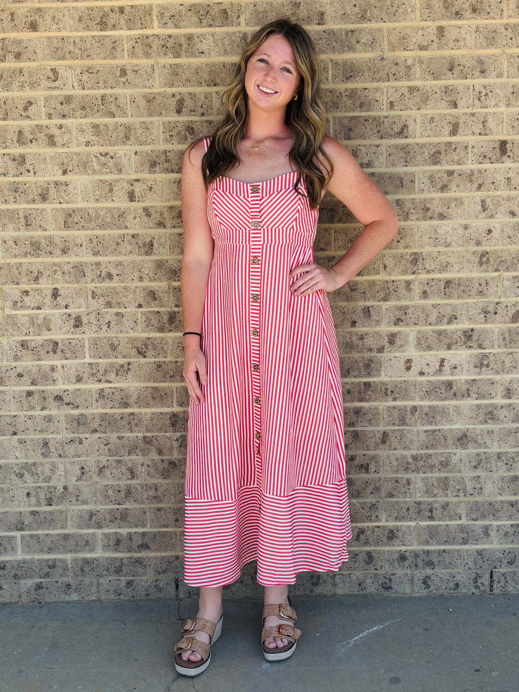 Sadie Striped Button Down Midi