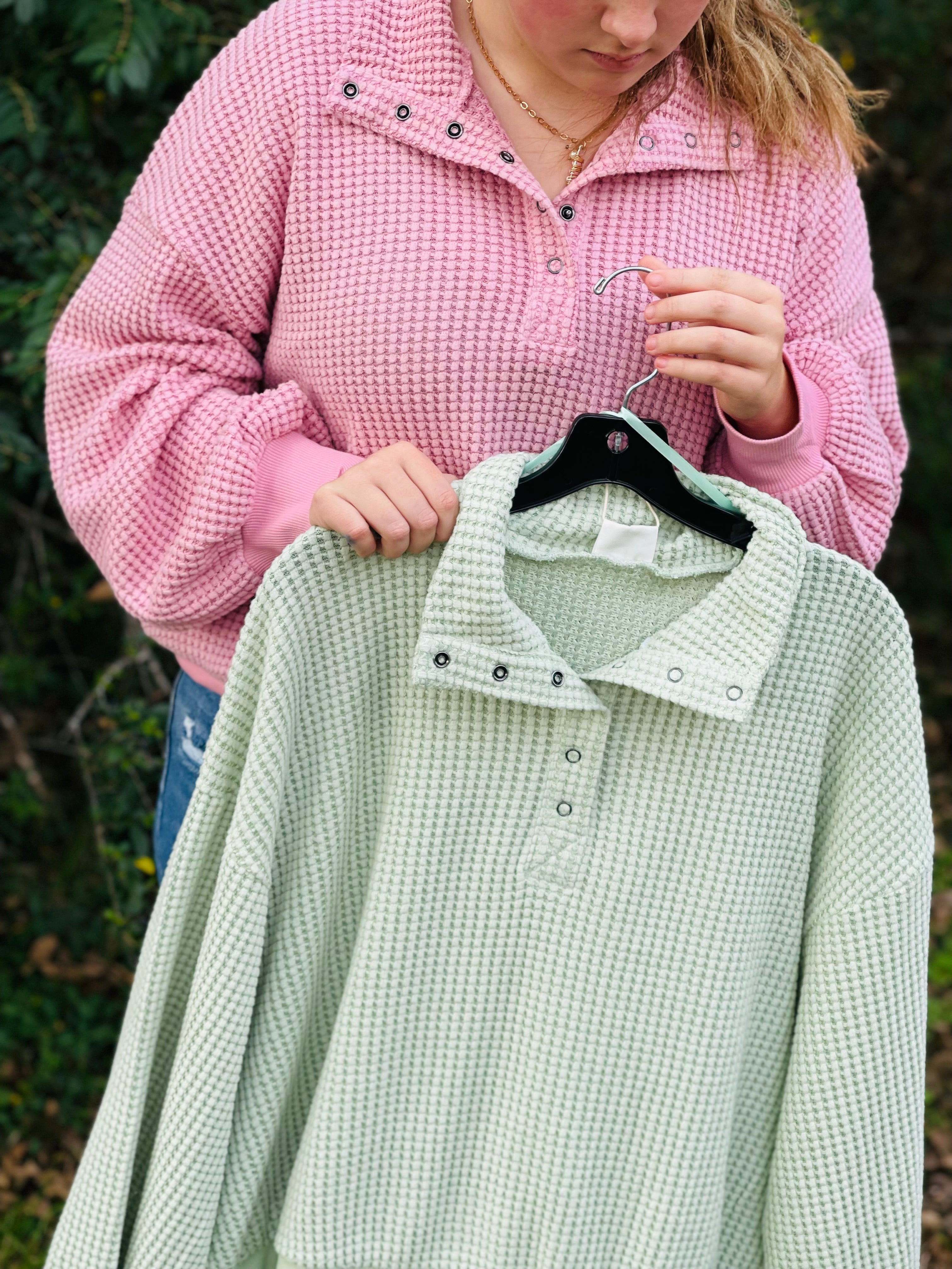 Lindsey Waffle Pullover