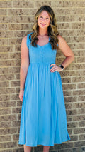 Sweetheart buttoned Midi Dress