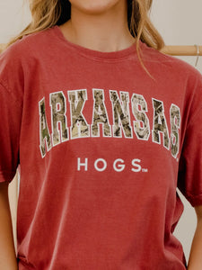 Razorbacks Camo Filled Gault Tee