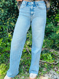 Flying Monkey Raw Hem Wide Leg Jean