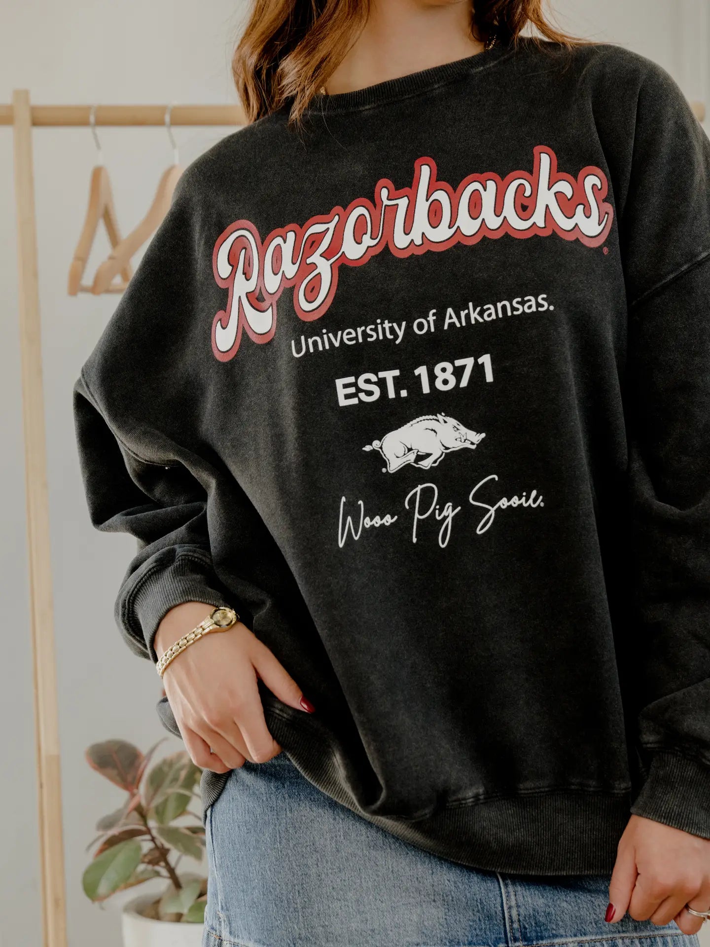 Arkansas Razorbacks Letterman Sweatshirt by LivyLu