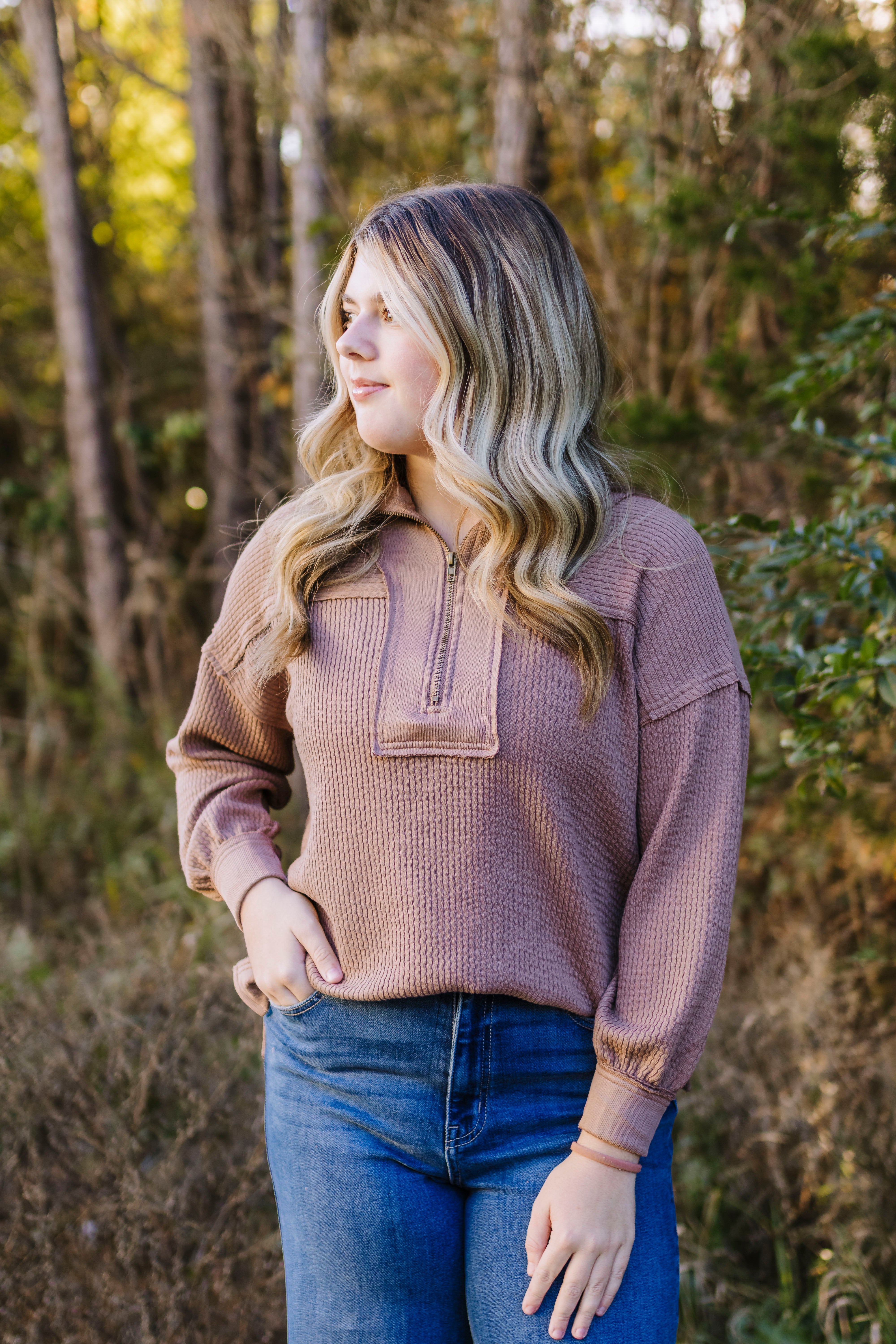 Hallie Half Zip Pullover DB