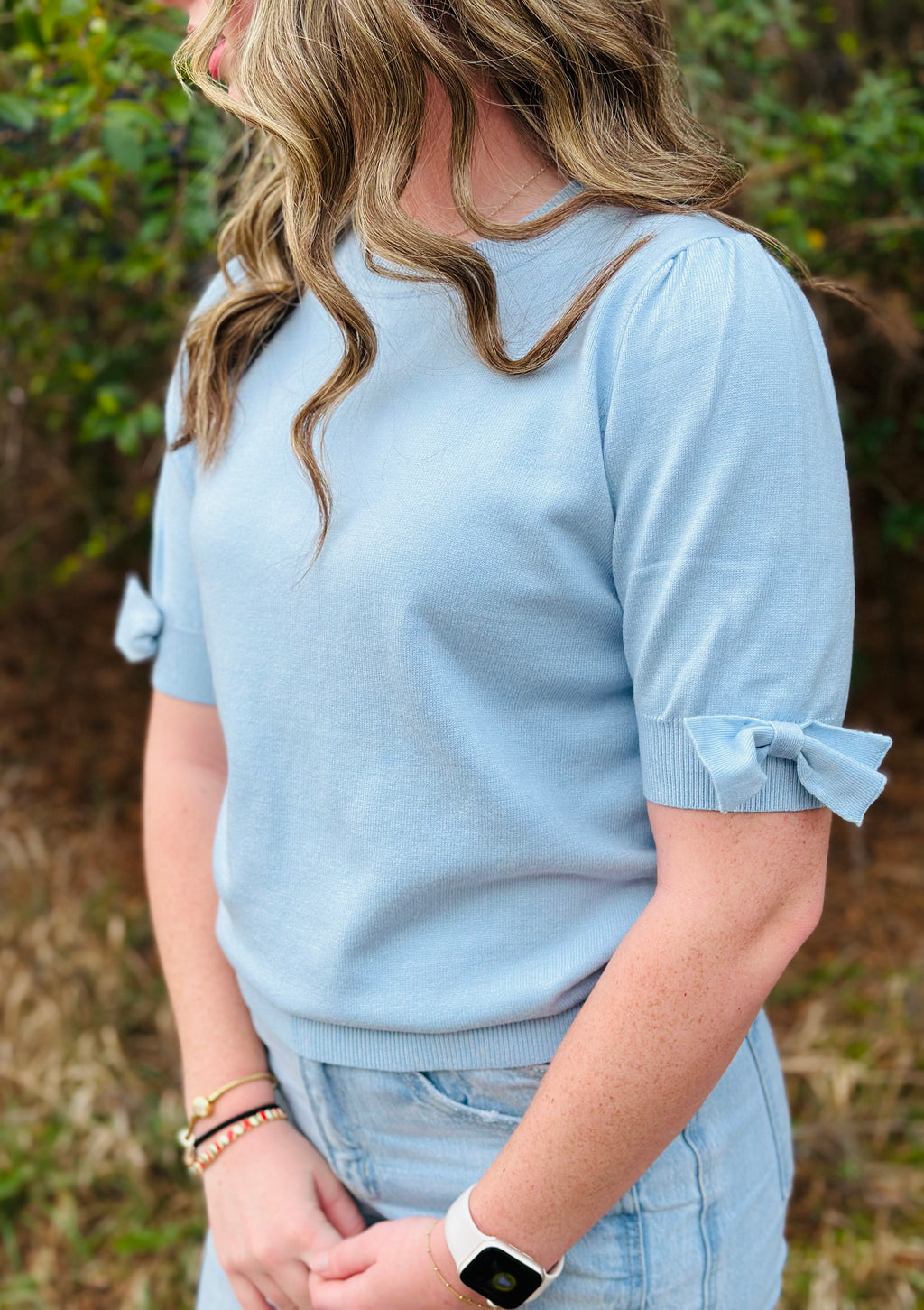 Jessica Bow Sleeve Sweater