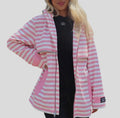 Lulu Mac Striped Raincoat Pink/White