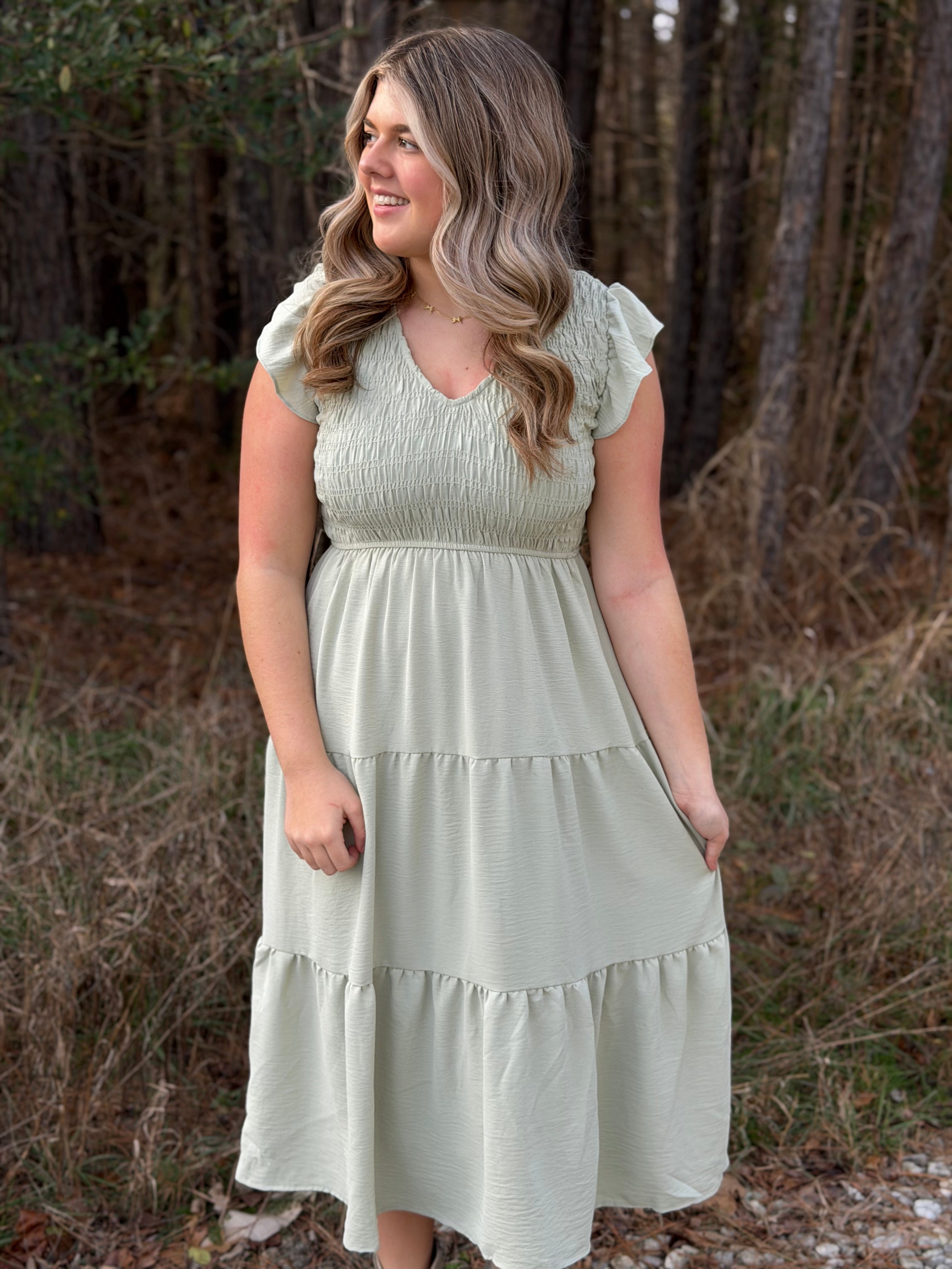 Finley Flutter Sleeve Midi