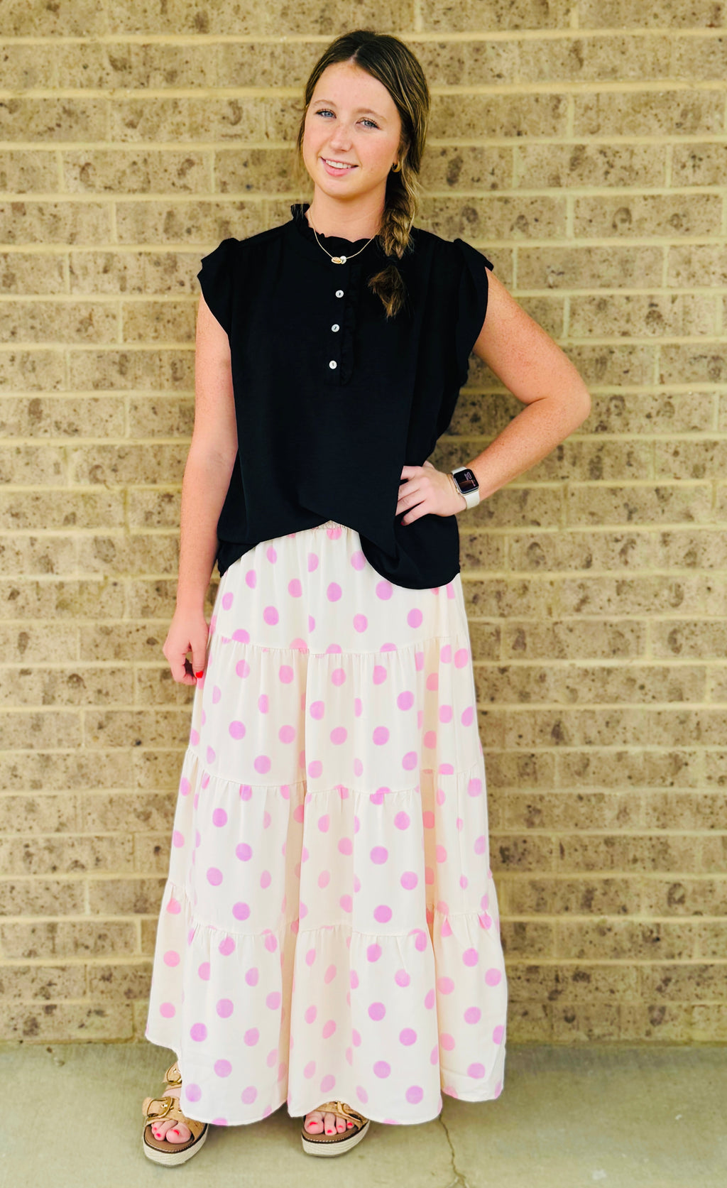 Sarah Polka Dot Maxi Skirt