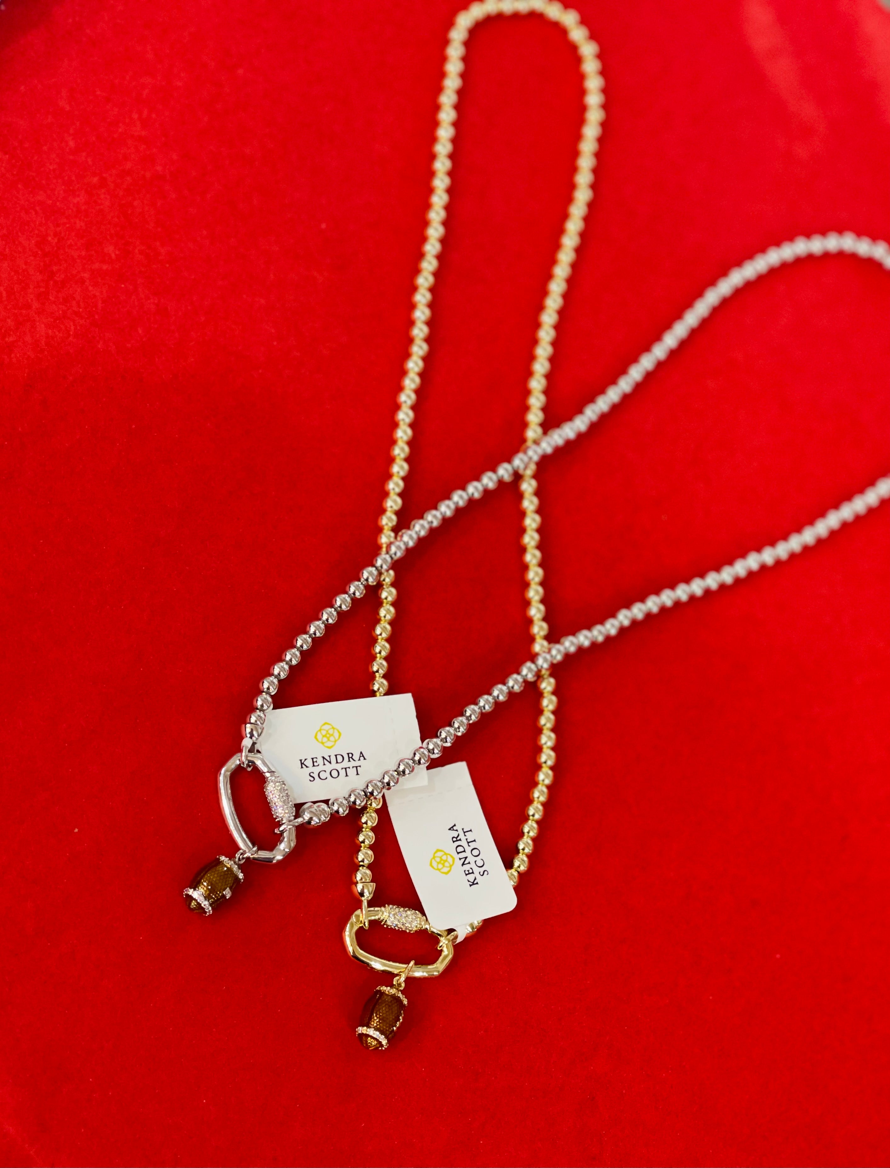 FOOTBALL METAL STRAND NECKLACE