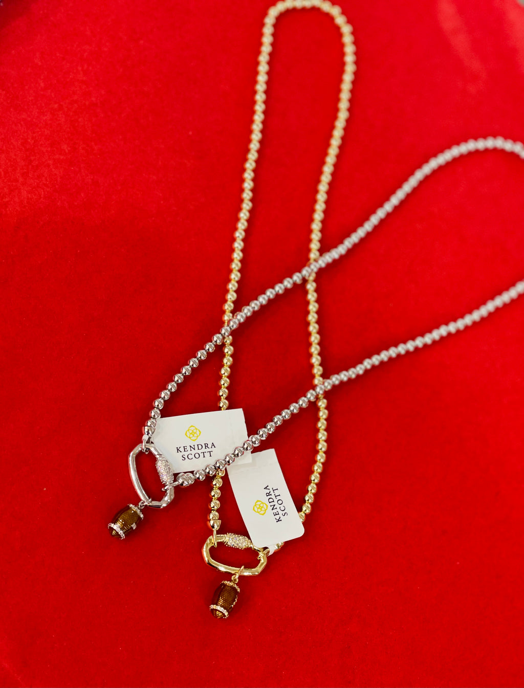 FOOTBALL METAL STRAND NECKLACE