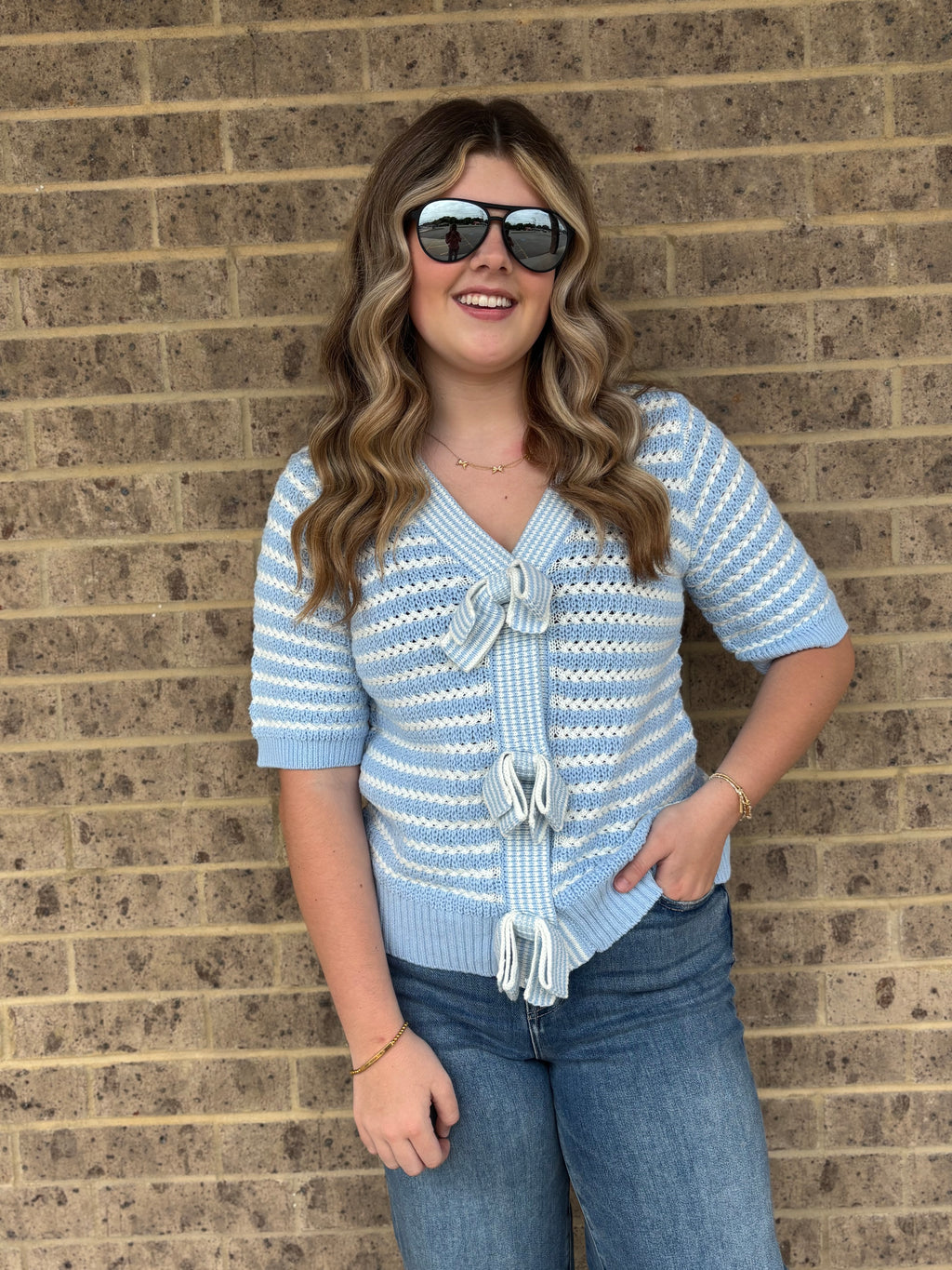 Anna Striped Bow Sweater by PB