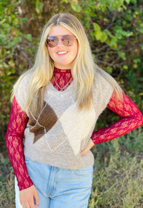 Annie Argyle Sweater Vest