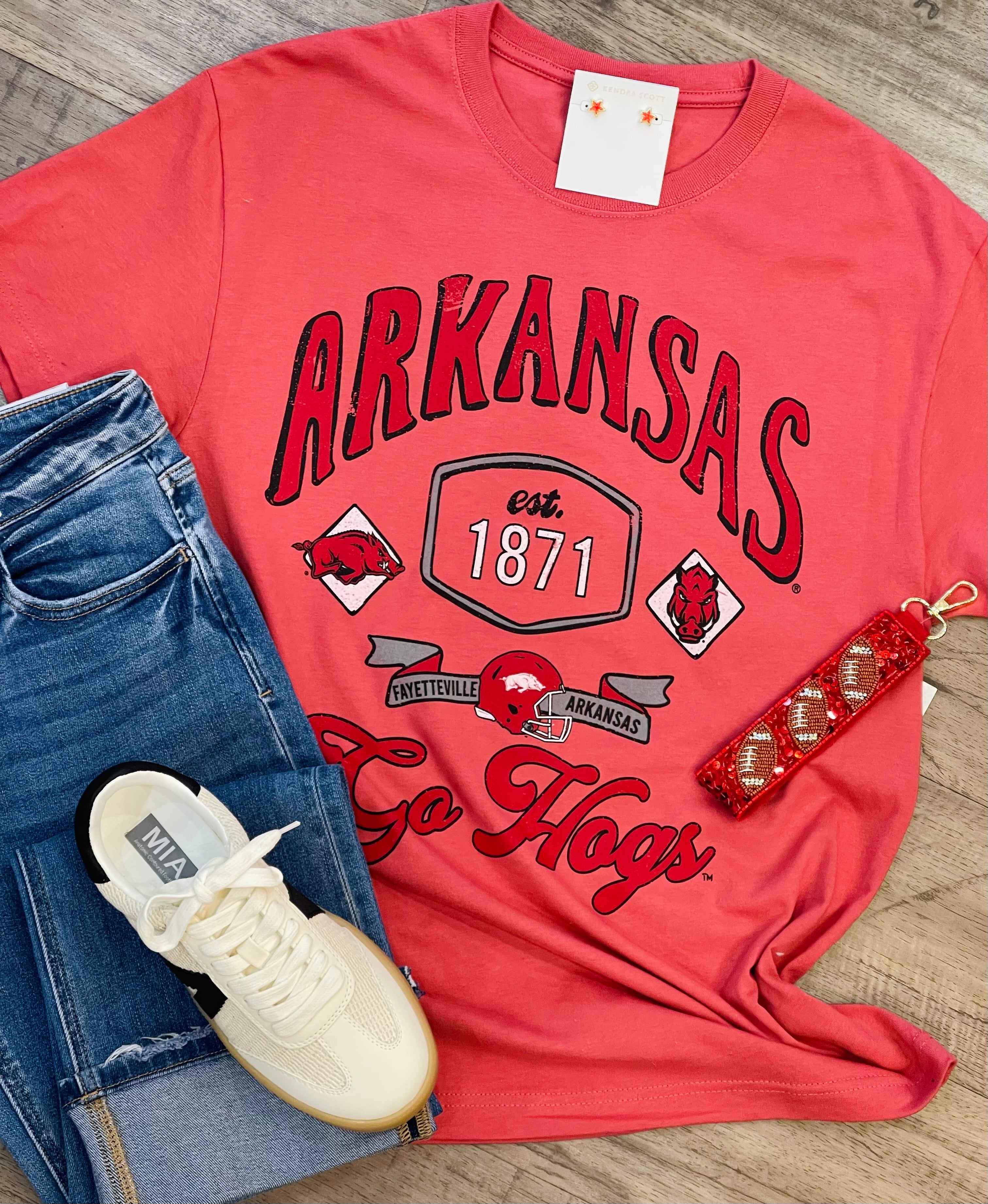 ARKANSAS RAZORBACKS PATCHES TEE