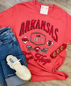 ARKANSAS RAZORBACKS PATCHES TEE