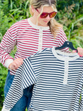 Keeley Striped Henley Top