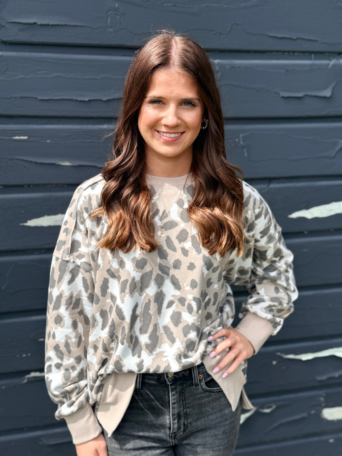 Shine On Animal Print Pullover