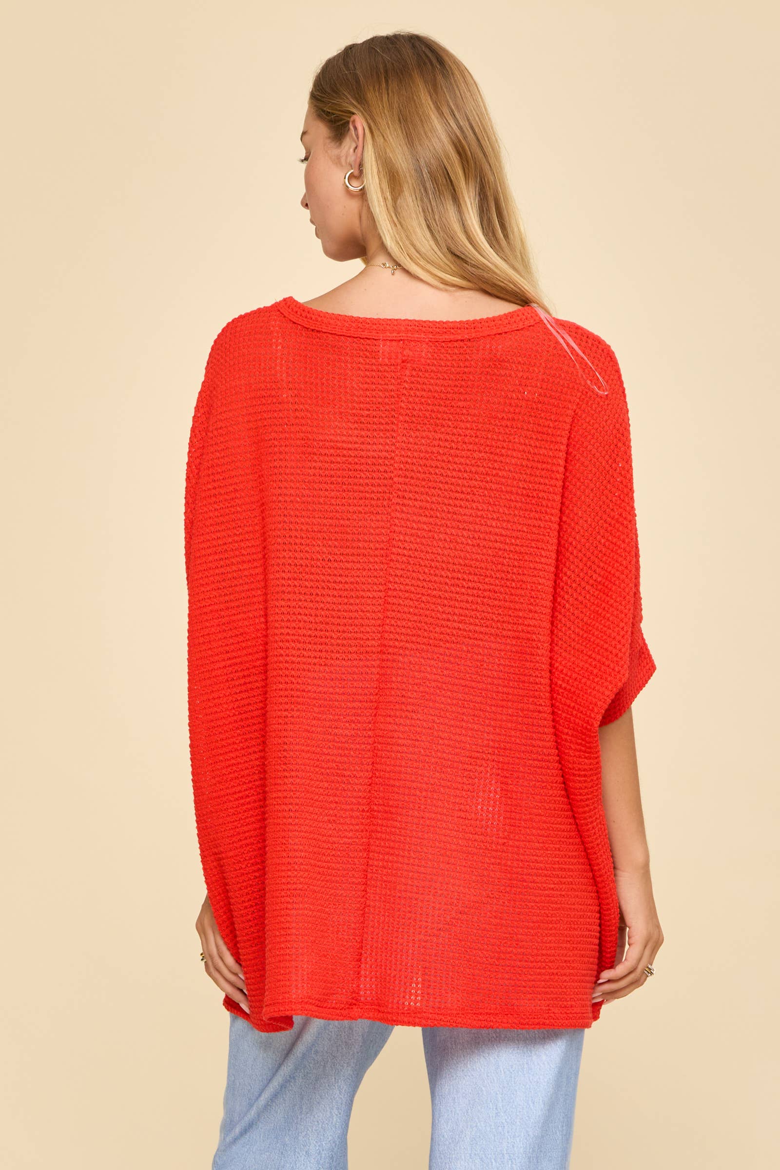 Kimberyly Oversized Crochet Knit Poncho Top