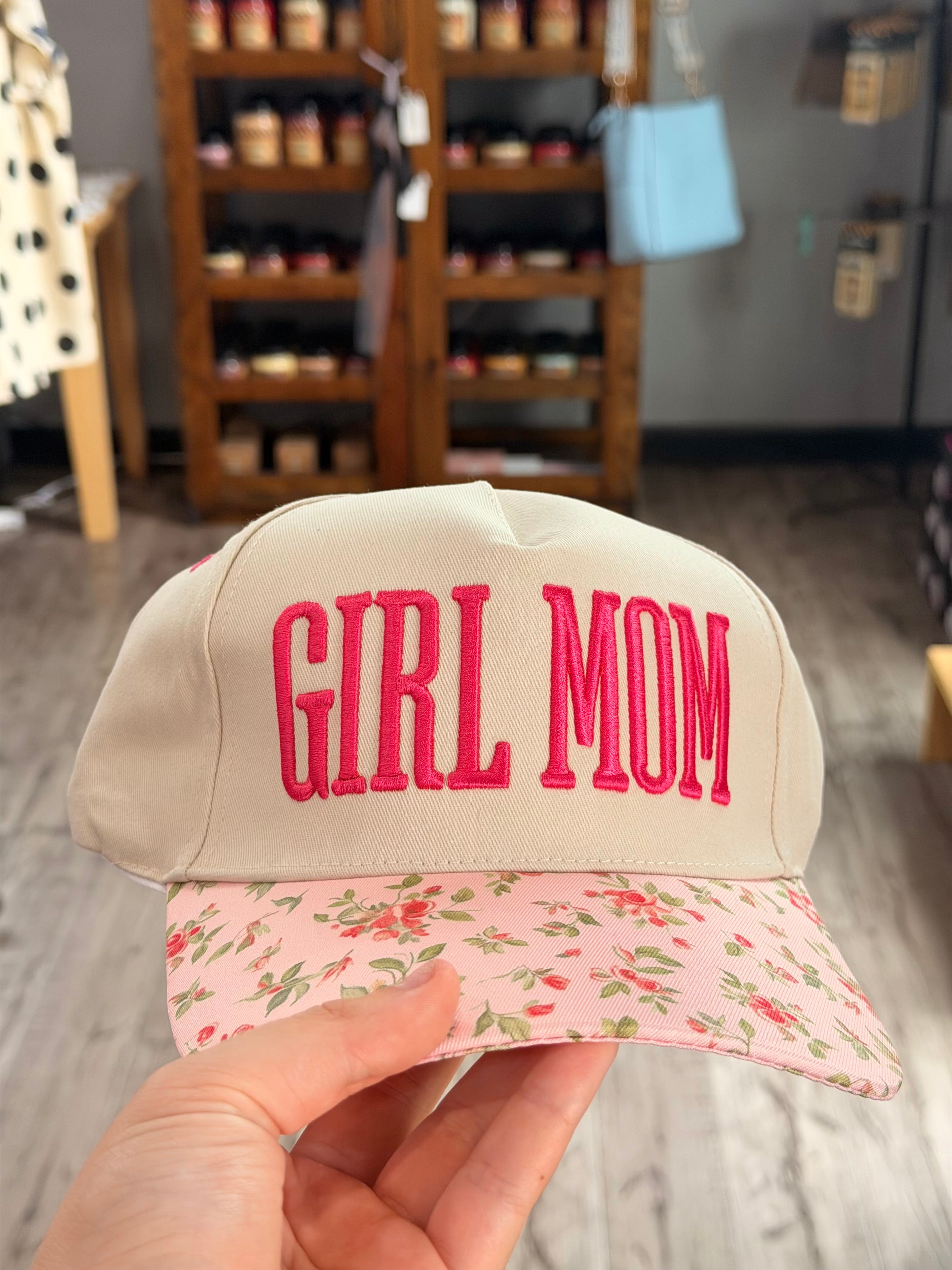 Girl Mom Floral Trucker Hat
