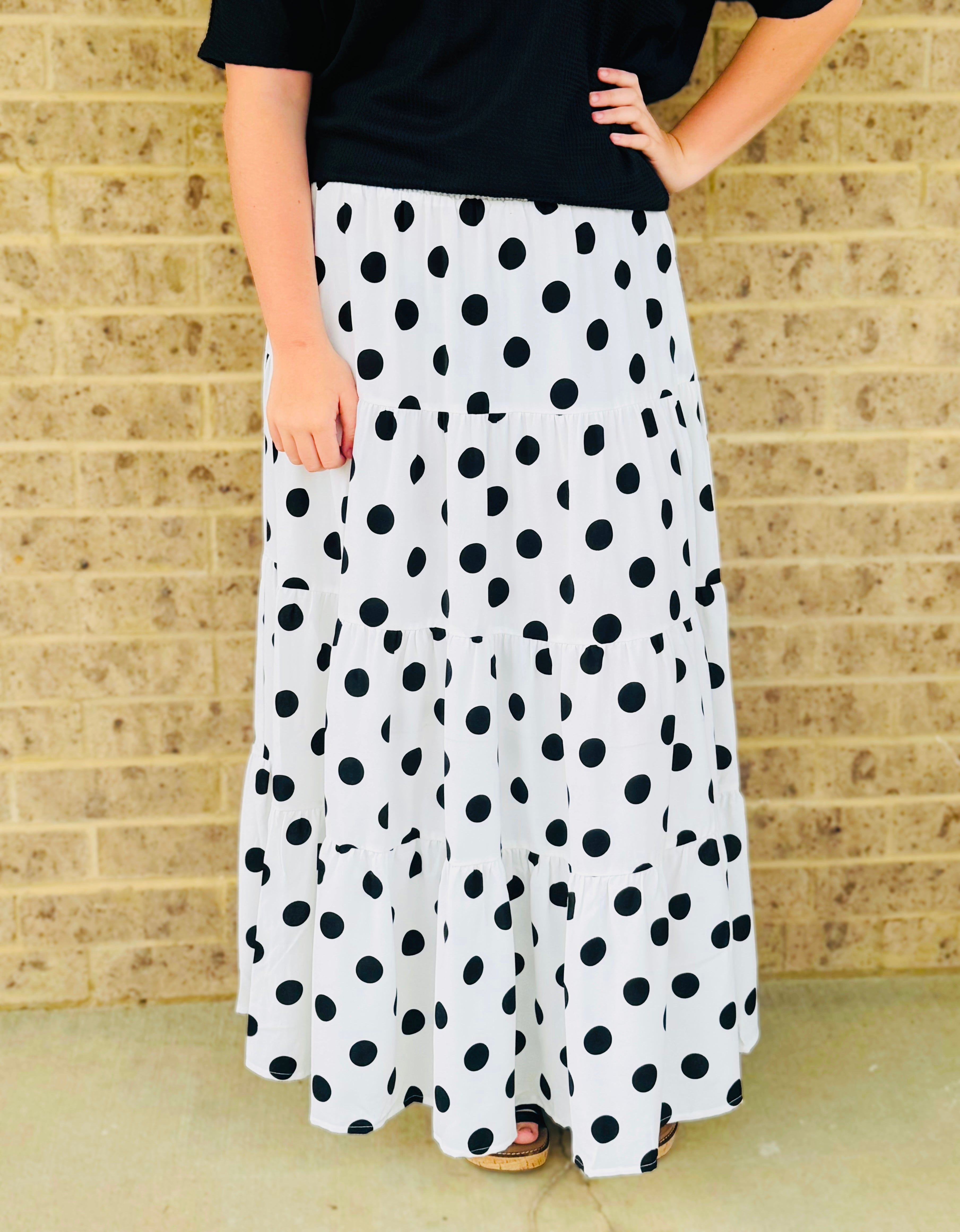 Sarah Polka Dot Maxi Skirt