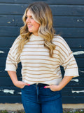 Uptown Stripe Raw Edge Top