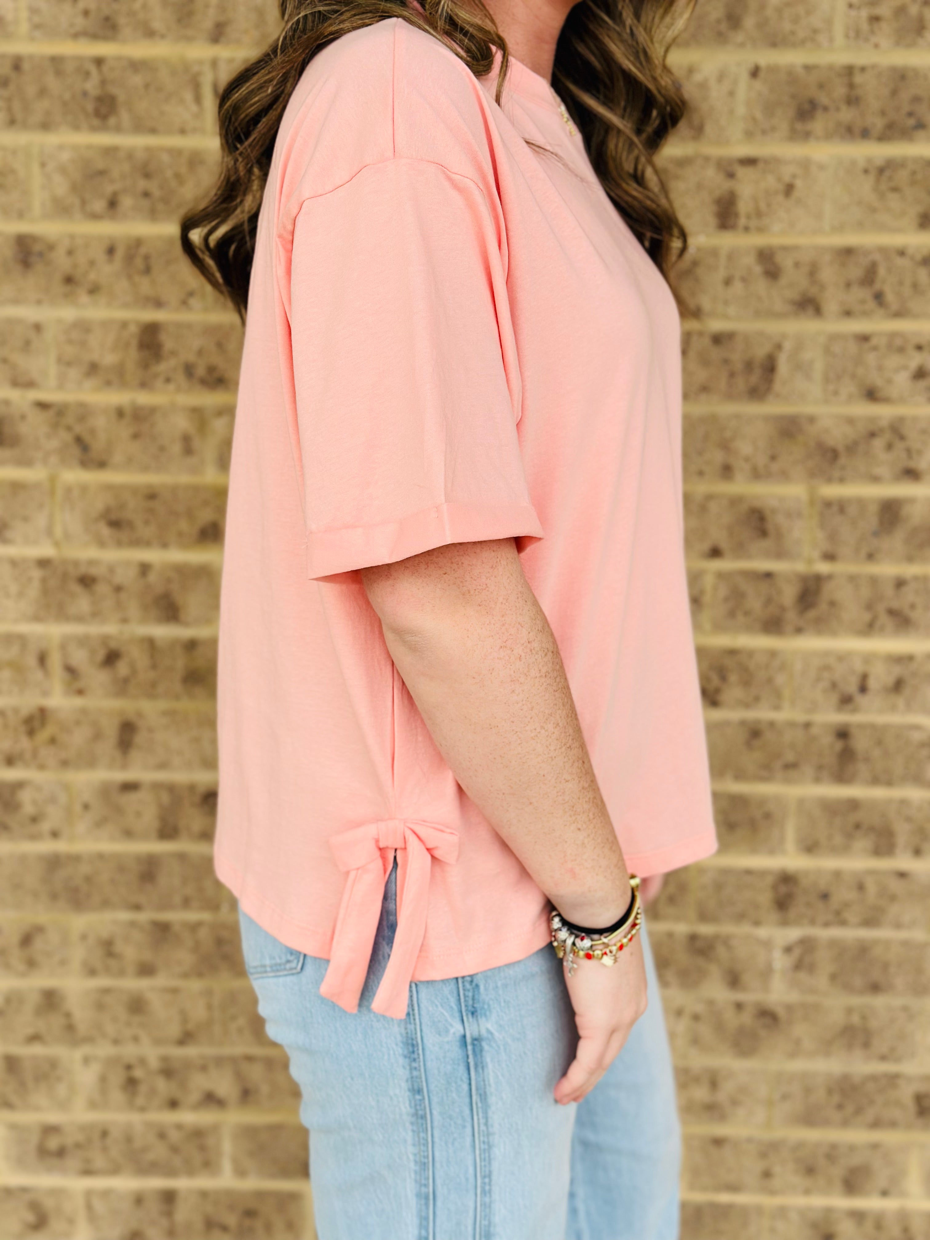 Jaylyn Bow Side Slit Top