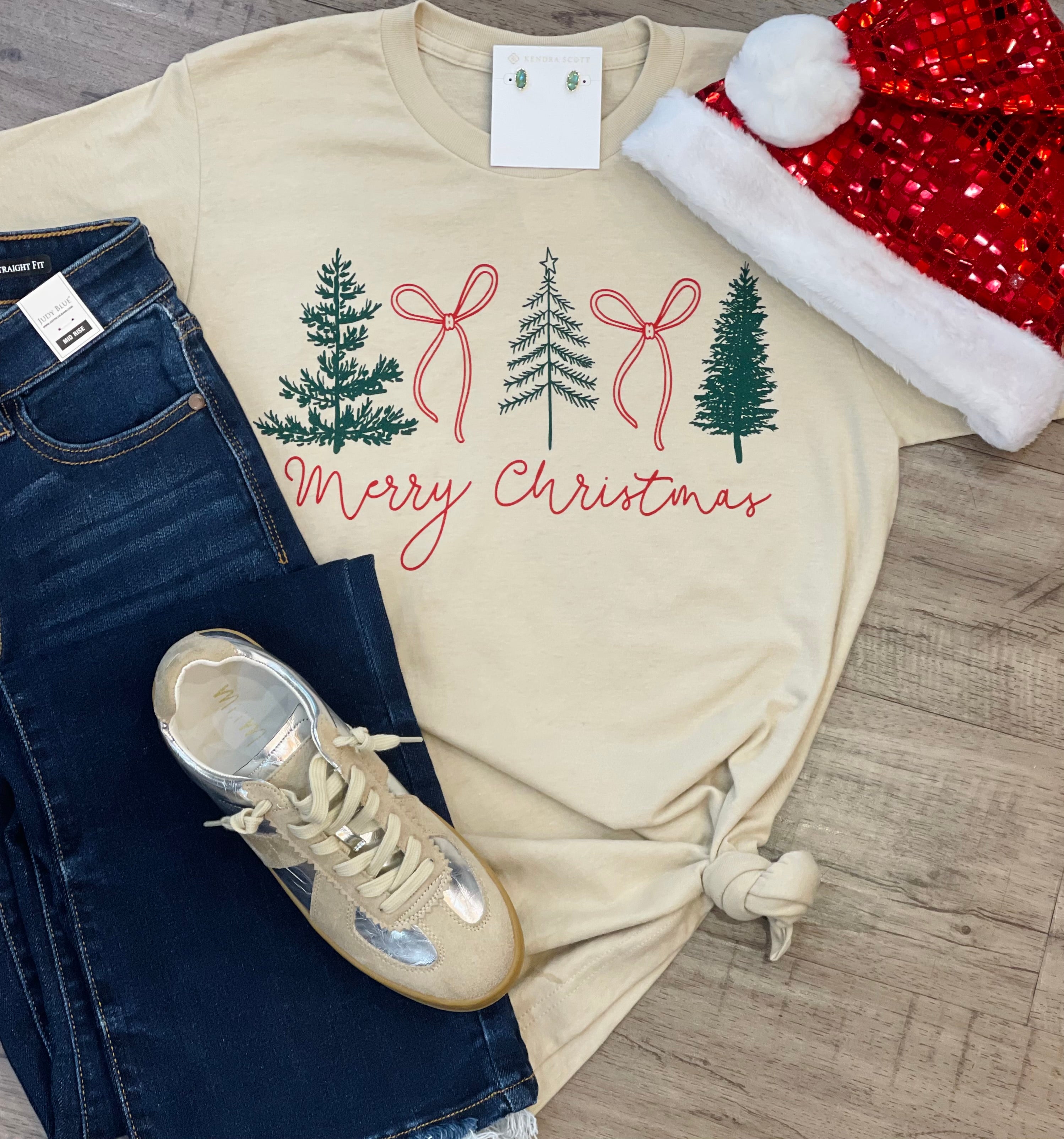 Merry Christmas Trees/Bows Tee
