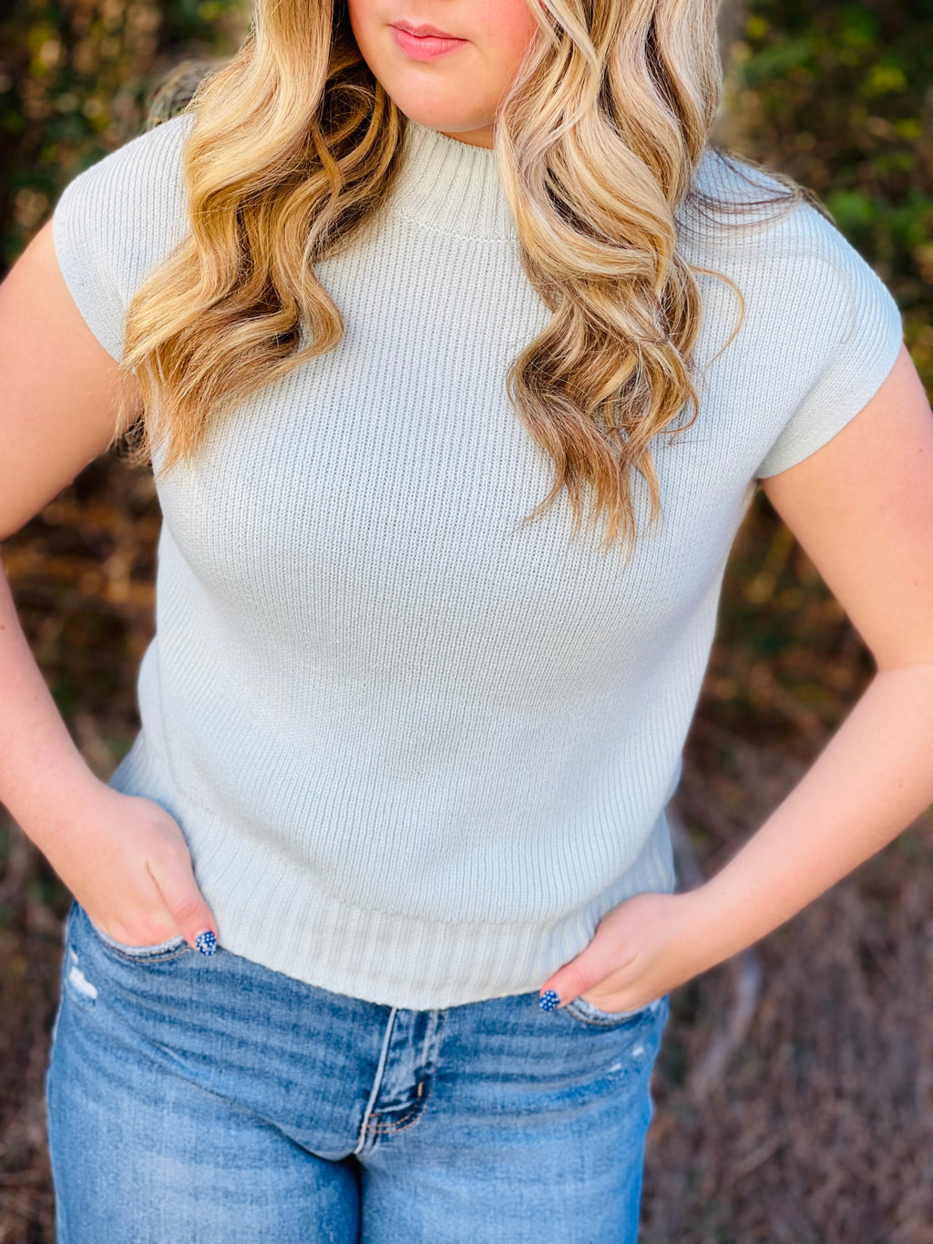 Pastel Dreams Mock Neck Sweater Top