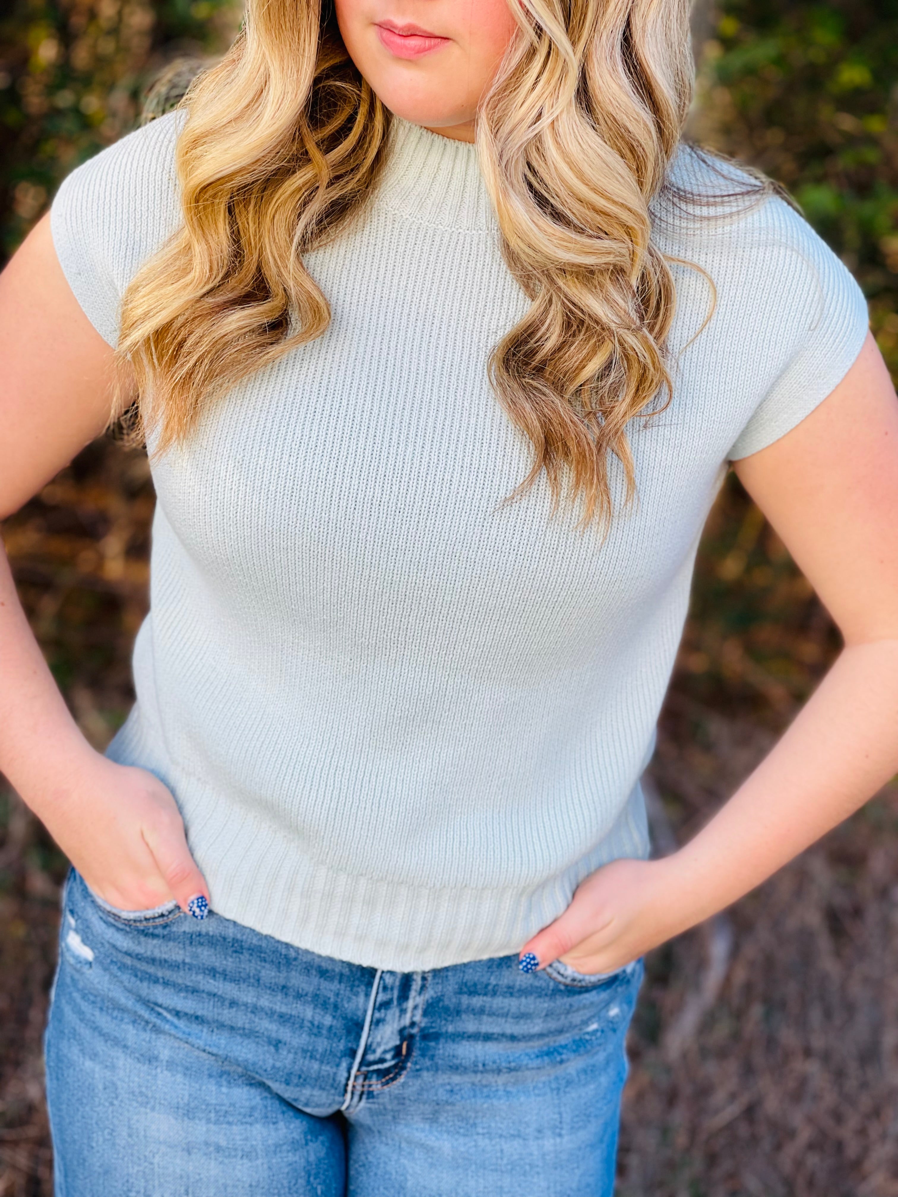 Pastel Dreams Mock Neck Sweater Top