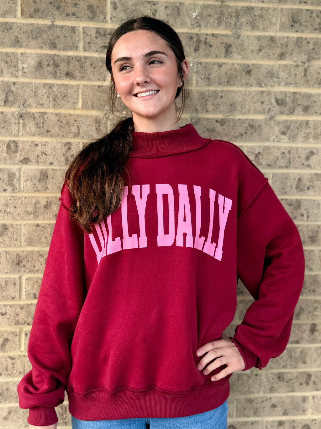 DillyDally Mockneck Sweatshirt