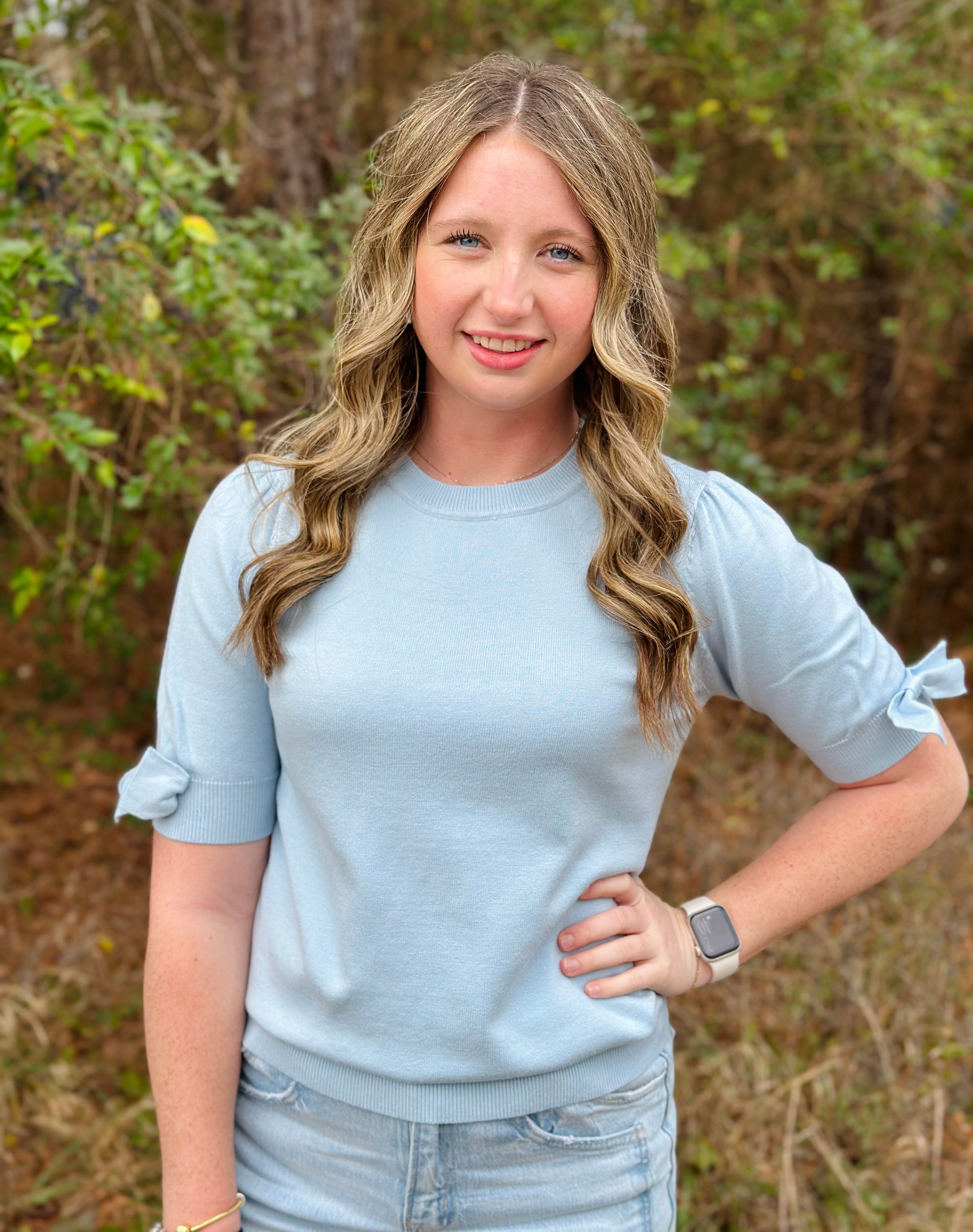 Jessica Bow Sleeve Sweater