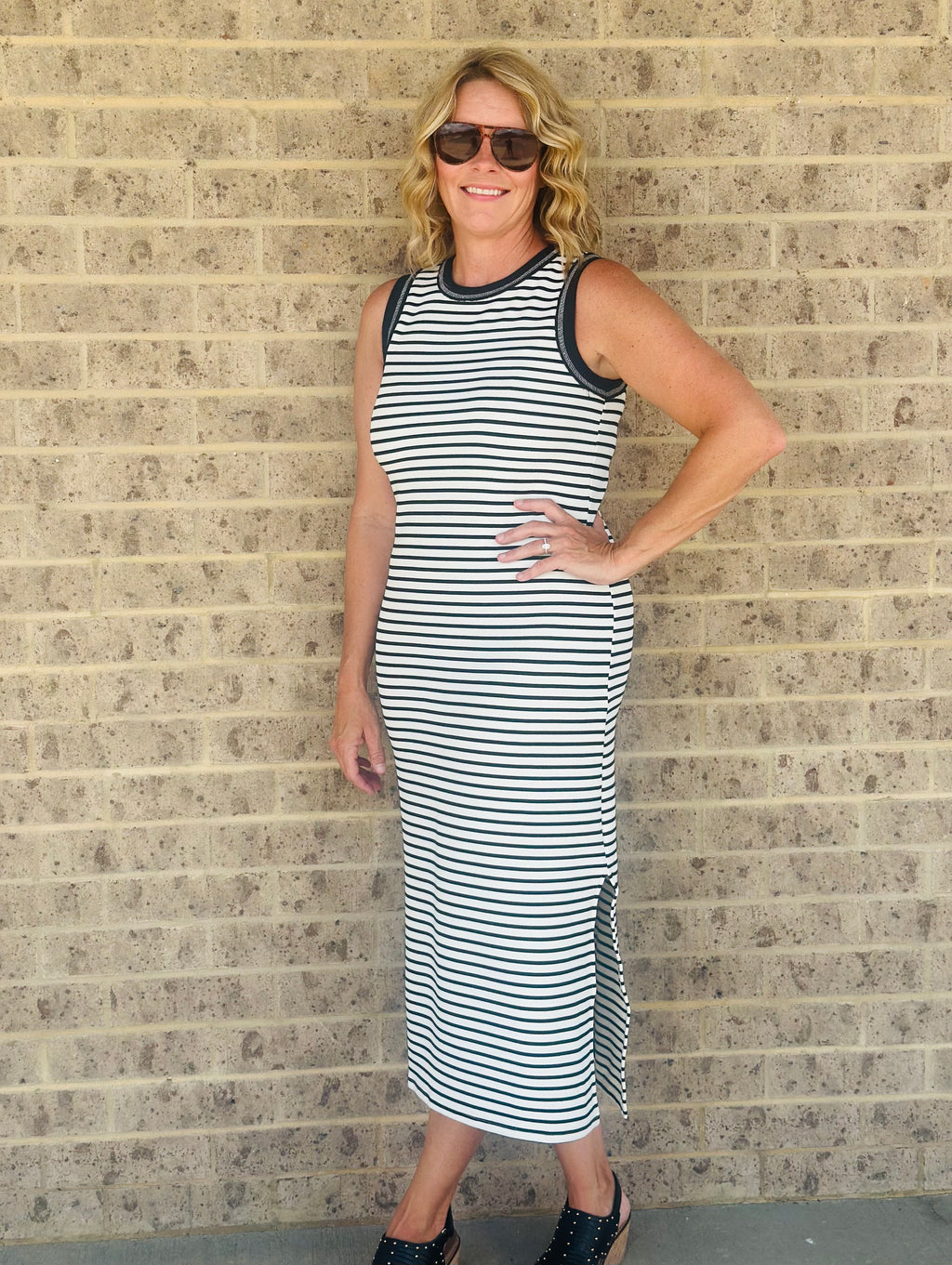 Claire Striped Midi Dress