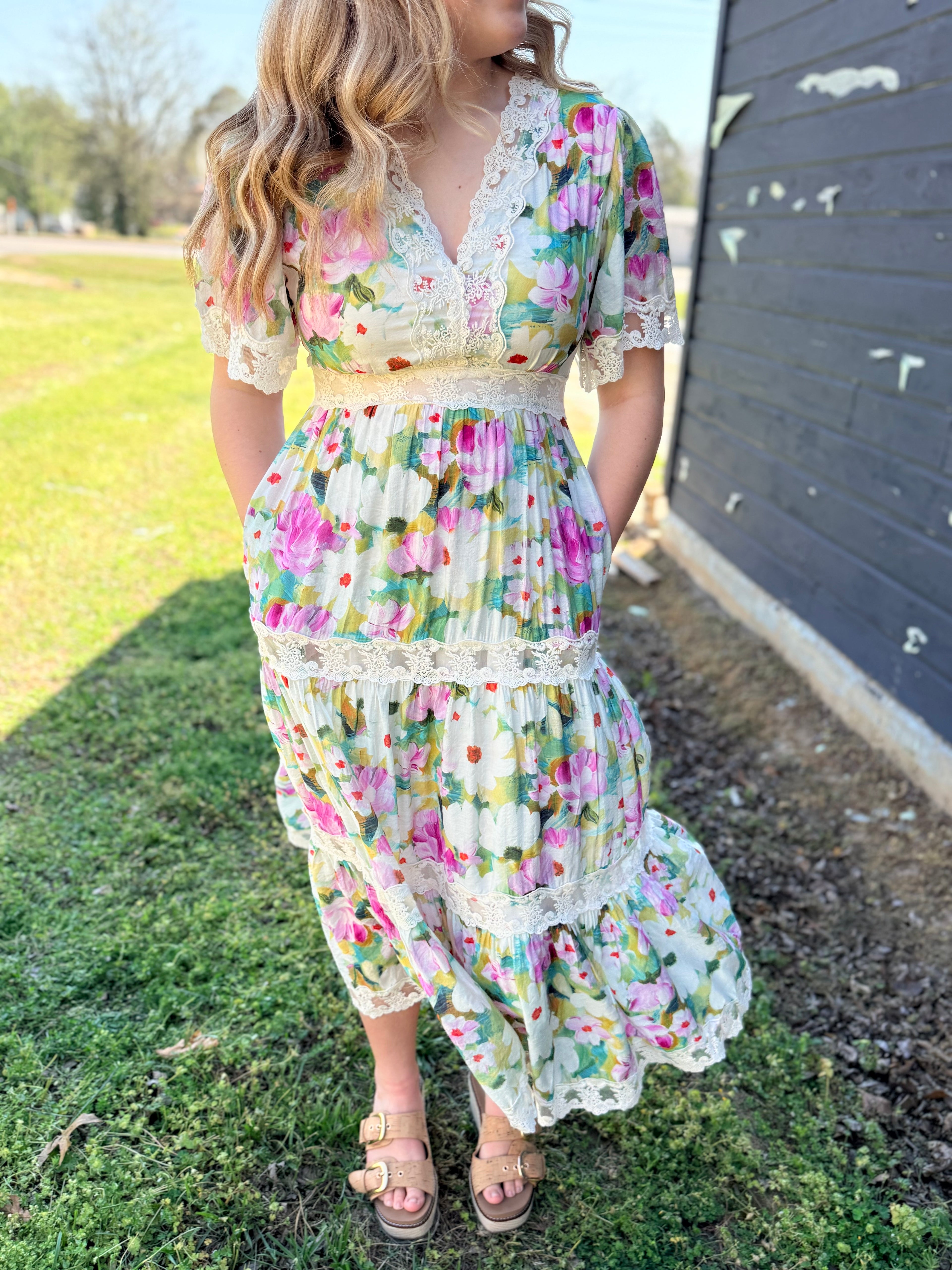 Water Painting Floral Dress