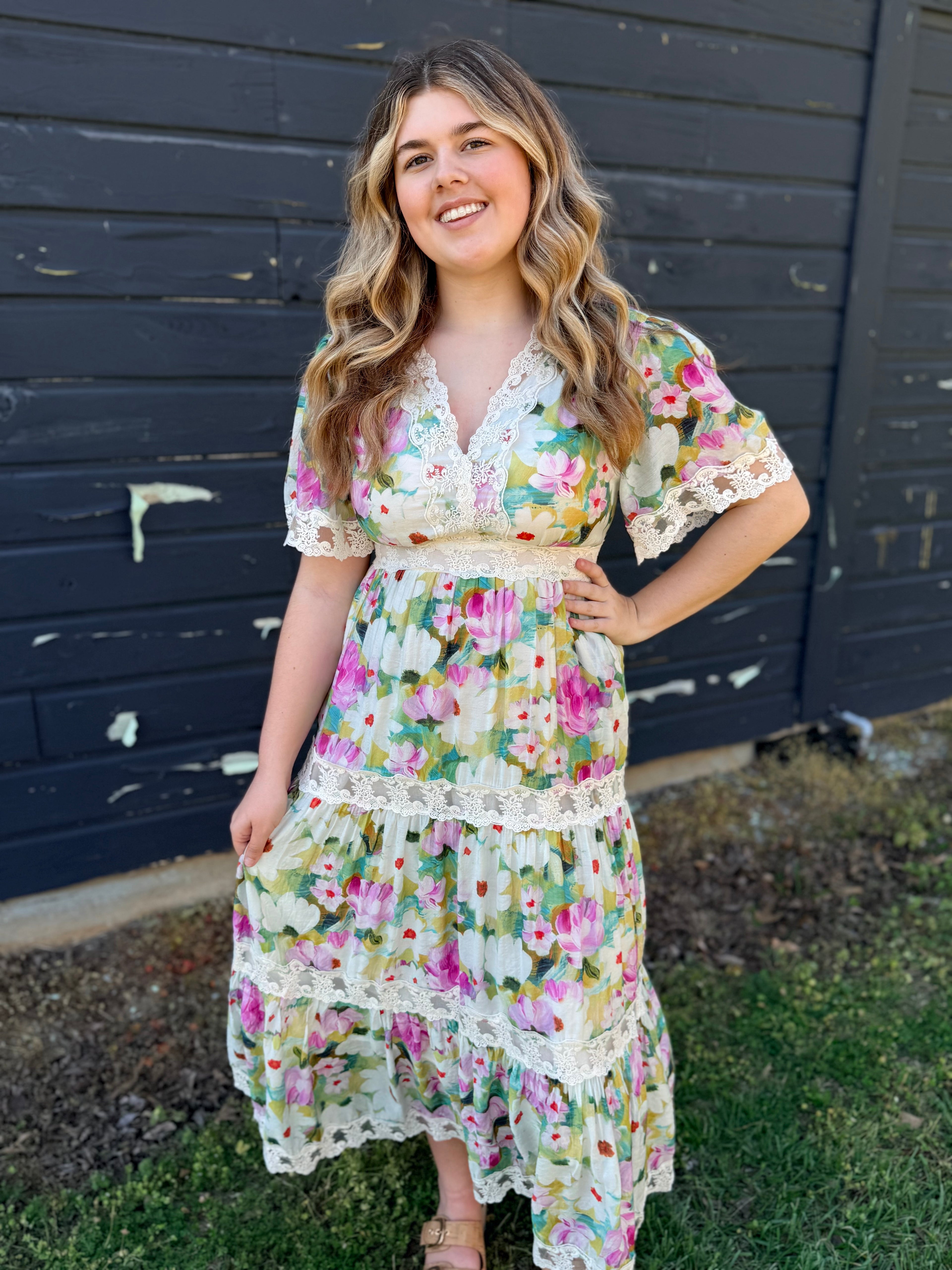 Water Painting Floral Dress