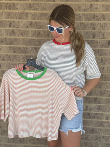Retro Stripe Ringer Tee