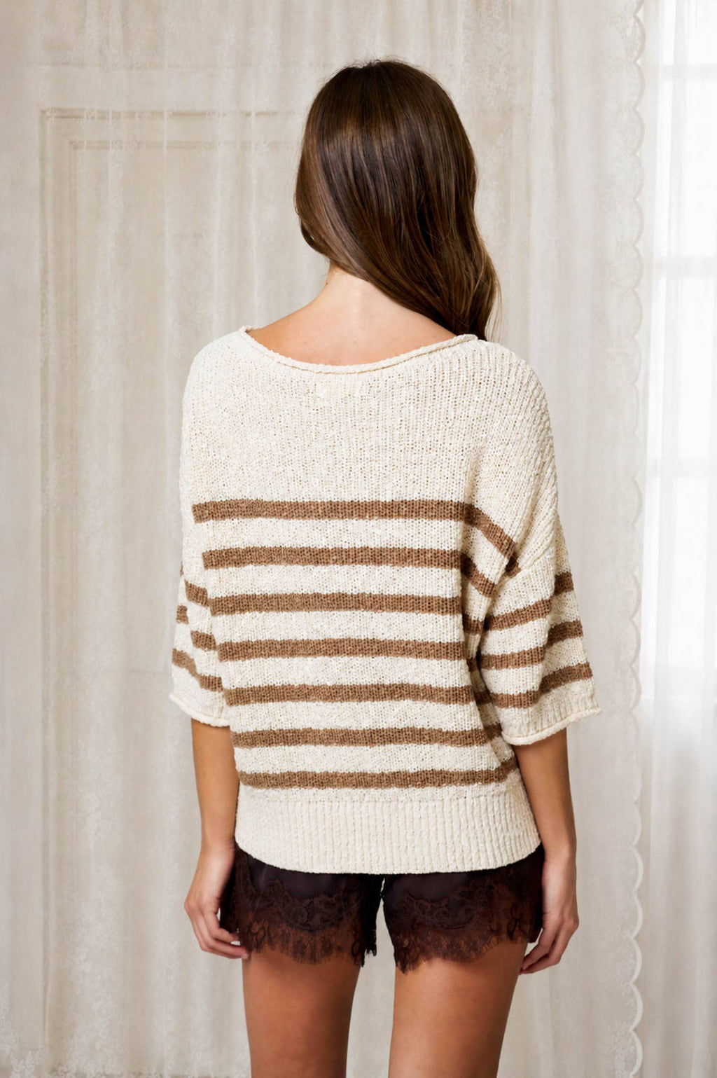 Memphis Half Sleeve Knit Sweater