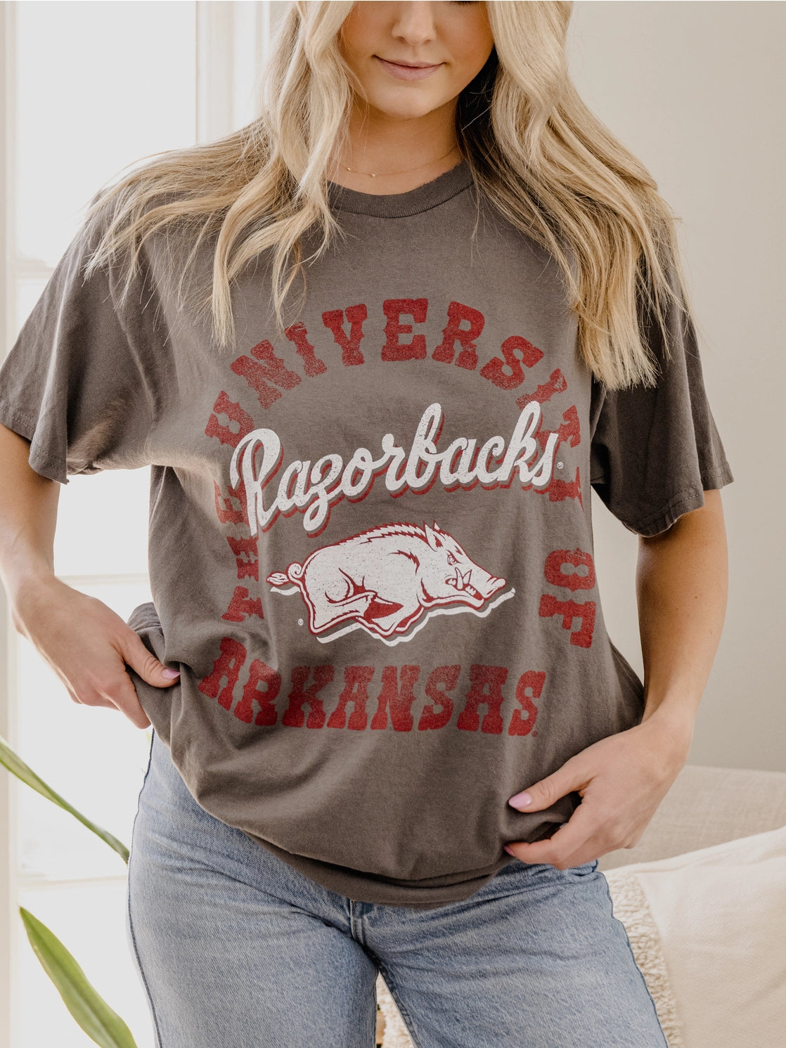 Arkansas Razorbacks Thrifted Tee