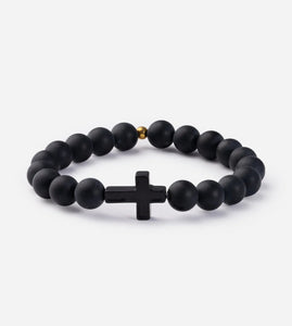 Classic Black Cross Bracelet by Elevated Faith