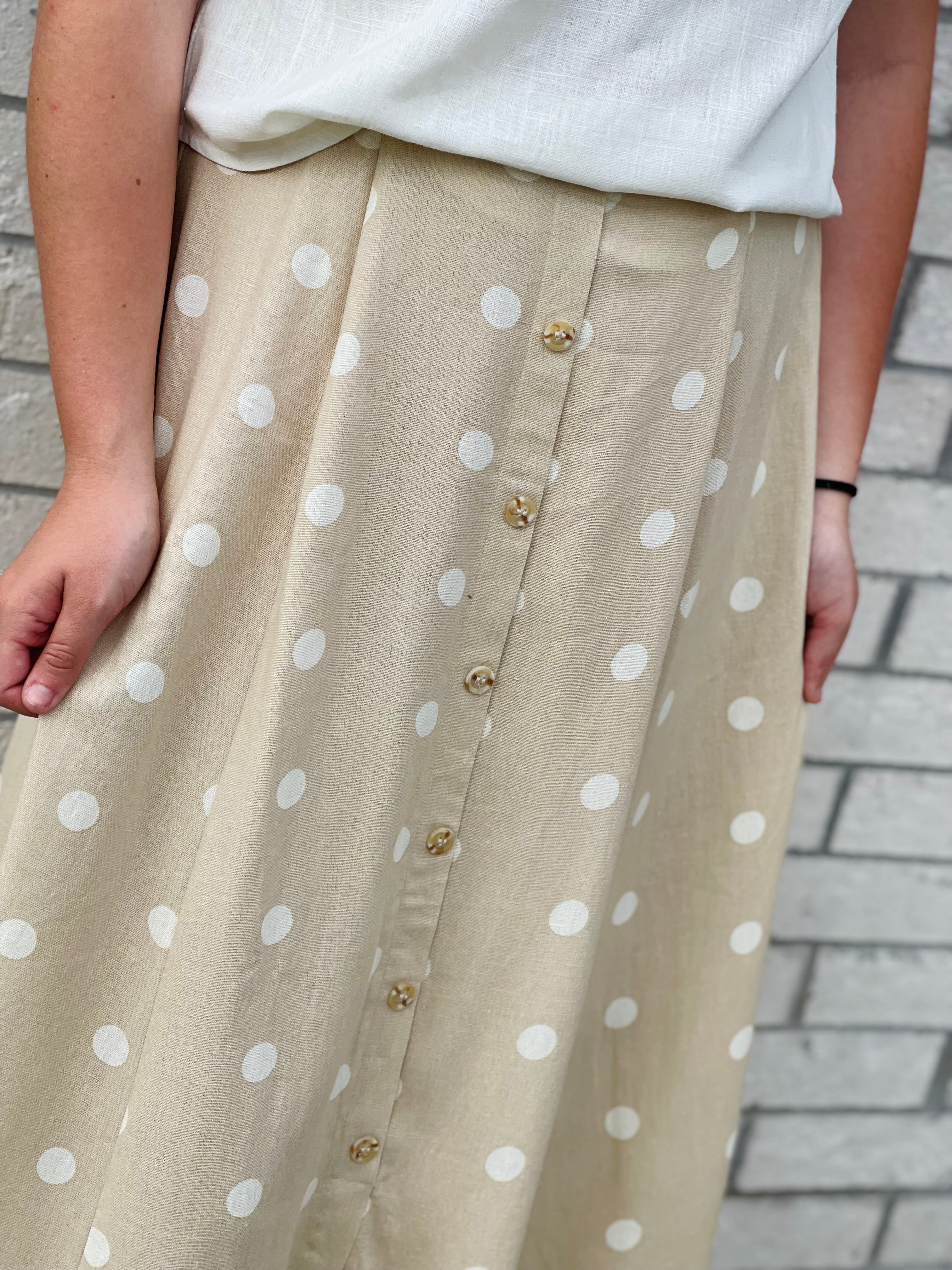 Pamela Polka Dot Midi Skirt
